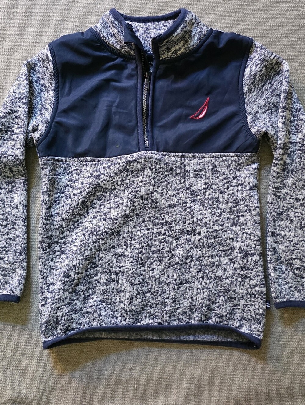 Nautica Half-Zip Pullover - Navy & Heather Gray